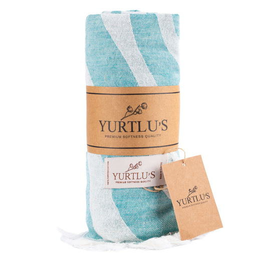 Harmony Series Pre-Washed 38"x72" Turkish Towel Highly Absorbent YURTLU'S - Navy